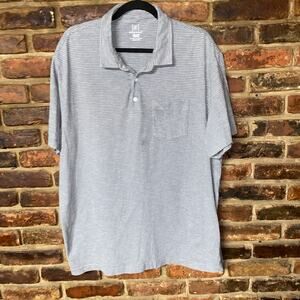 George Gray Striped Short Sleeve Polo Shirt Men's Size 2XL